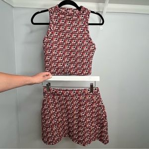 Zara Jacquard Retro Matching Set - Top & Skirt